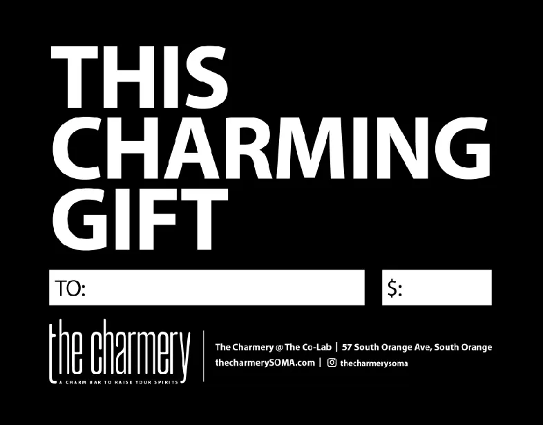 Black This Charming Gift gift card with To and dollar-amount fields